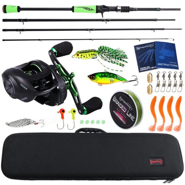 sougayilang 4 section m power carbon fiber rod and baitcasting reel set 100m fishing line lures hooks jig head combo pesca
sougayilang 4 section m power carbon fiber rod and baitcasting reel set 100m fishing line lures hooks jig head combo pesca