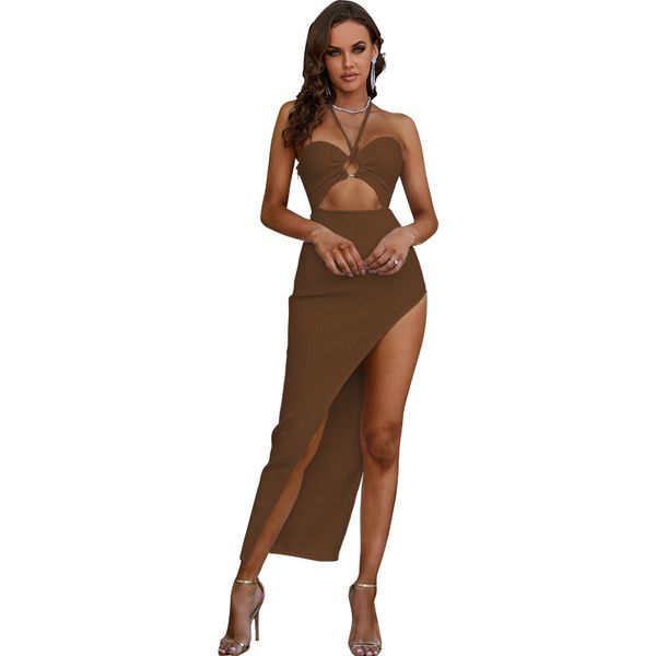 2022 spring new temperament simple bodycon dresses european station halter cocktail suspender skirt split, Black;pink
2022 spring new temperament simple bodycon dresses european station halter cocktail suspender skirt split, Black;pink