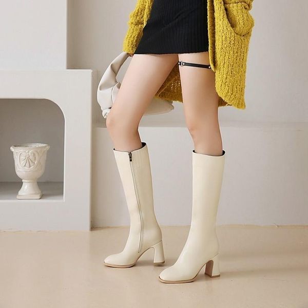 boots and autumn winter 2021 style square head knight women's high tube large thick heel straight show thin, Black
boots and autumn winter 2021 style square head knight women's high tube large thick heel straight show thin, Black