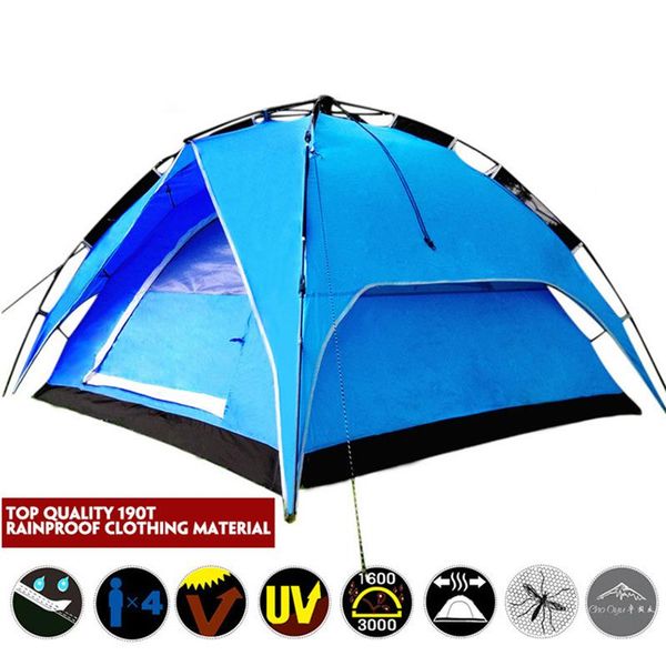3-4 person double layer waterproof camping tent quick open automatic big tents for outdoor hunting adventure and shelters
3-4 person double layer waterproof camping tent quick open automatic big tents for outdoor hunting adventure and shelters