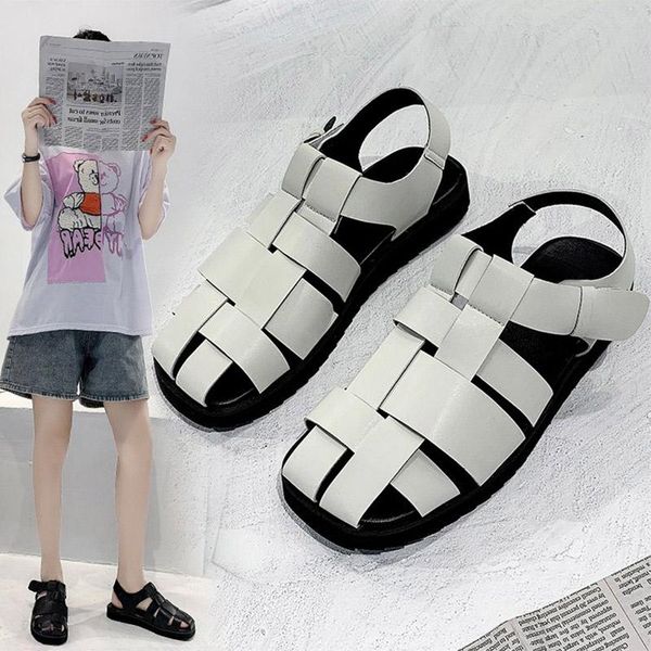 sandals women's gladiator hollow out thick bottom consice ladies shoes hook loop color matching female fashion comfort summer, Black 
sandals women's gladiator hollow out thick bottom consice ladies shoes hook loop color matching female fashion comfort summer, Black