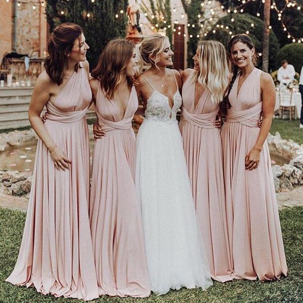bridesmaid dress convertible dresses dusty pink sleeveless long floor length spandex multi ways maid of honor gown, White;pink
bridesmaid dress convertible dresses dusty pink sleeveless long floor length spandex multi ways maid of honor gown, White;pink