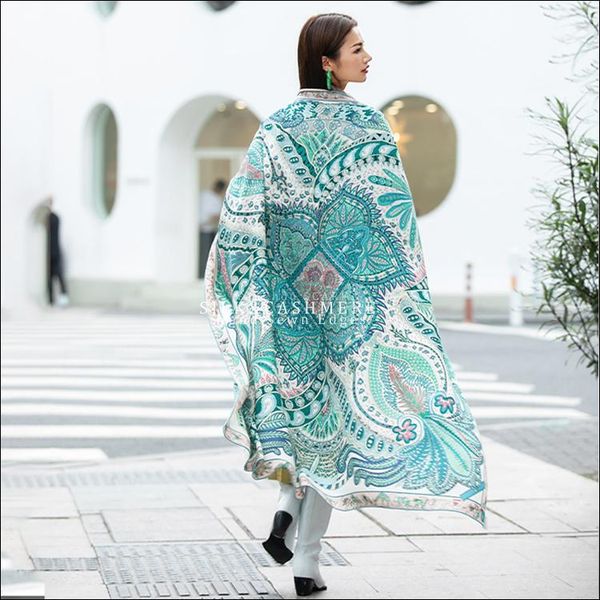 scarves silk cashmere shawl 140 scarfs for women square designer pashmina shawls and wraps warm stole cape blanket poncho 135cm, Blue;gray
scarves silk cashmere shawl 140 scarfs for women square designer pashmina shawls and wraps warm stole cape blanket poncho 135cm, Blue;gray