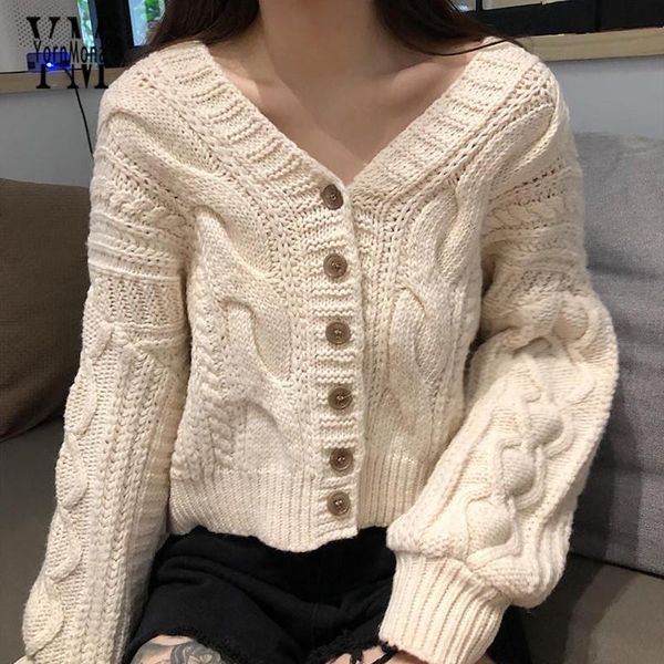 women's knits & tees yornmona chic women beige knitted cardigan sweater autumn winter long sleeve v-neck jumper cardigans streetwear pu, White
women's knits & tees yornmona chic women beige knitted cardigan sweater autumn winter long sleeve v-neck jumper cardigans streetwear pu, White
