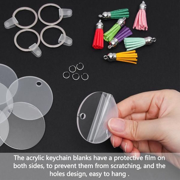 keychains 108 pieces sublimation acrylic blank keychain diy with key ring and colorful tassels, Silver
keychains 108 pieces sublimation acrylic blank keychain diy with key ring and colorful tassels, Silver