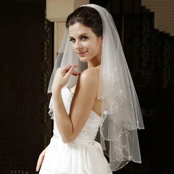 bridal veils veu de noiva elegant arrival 2021 fingertip two-tier wedding veil bead accessories vail velos novia, Black
bridal veils veu de noiva elegant arrival 2021 fingertip two-tier wedding veil bead accessories vail velos novia, Black
