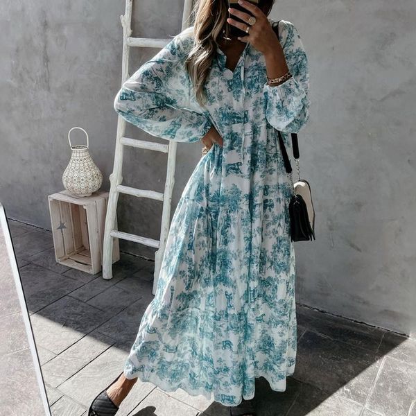 casual dresses 2021 nt lace-up drawstring dress fashion flower print long sleeve party women's v neck loose maxi mujer, Black;gray
casual dresses 2021 nt lace-up drawstring dress fashion flower print long sleeve party women's v neck loose maxi mujer, Black;gray