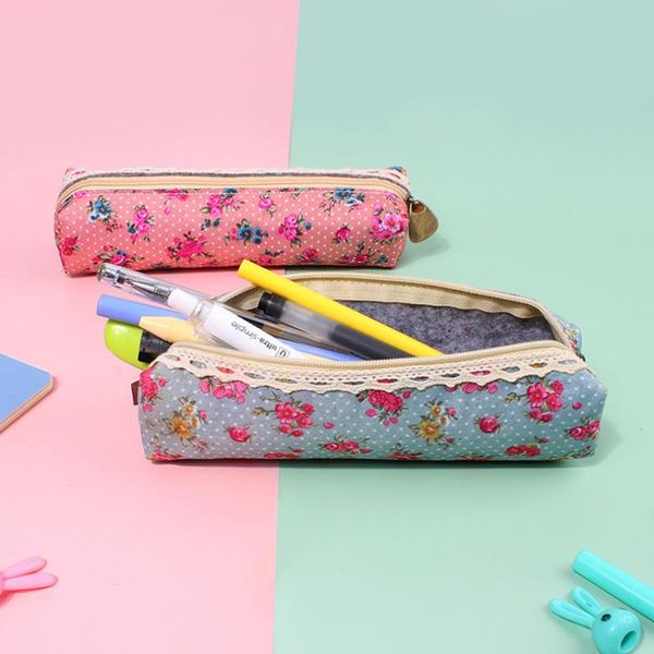 pencil cases flower case canvas school supplies for girls korean vintage accessories trousse lace stationery bags
pencil cases flower case canvas school supplies for girls korean vintage accessories trousse lace stationery bags