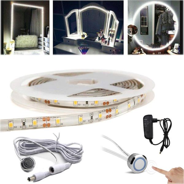 

vanity lights dc12v makeup mirror light led strip recessed dimmable switch stepless touch sensor control strips 2835 lamp tape