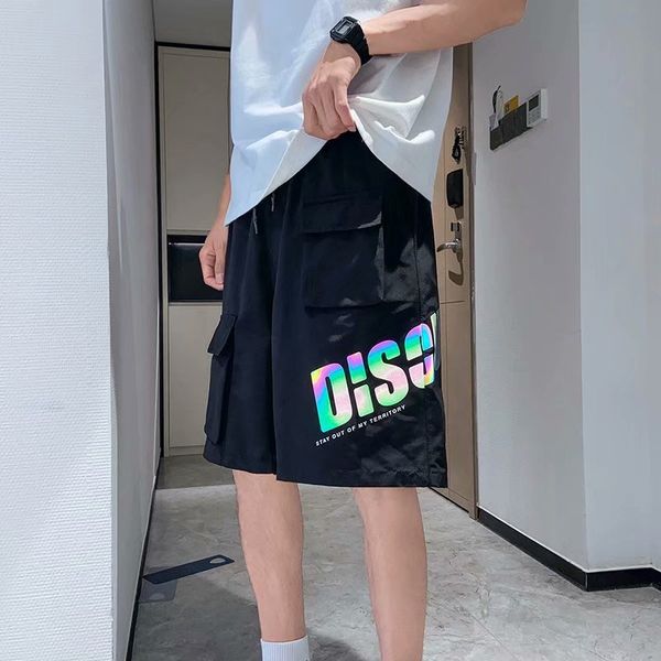 reflective printed overalls shorts men's summer trend sports pants hong kong fashion brand loose casual five-point pants, Black
reflective printed overalls shorts men's summer trend sports pants hong kong fashion brand loose casual five-point pants, Black