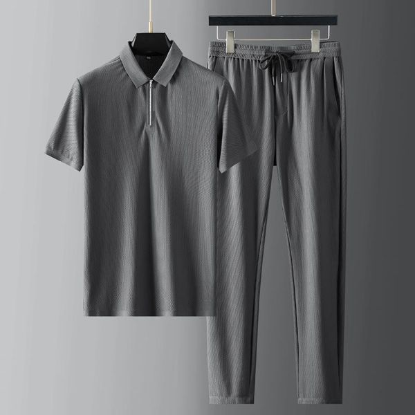 men's tracksuits summer mesh sets (t-shirt + broek) luxury short mouw rits gentlemen's mode slim fit sport casual man suits 4xl, Gray
men's tracksuits summer mesh sets (t-shirt + broek) luxury short mouw rits gentlemen's mode slim fit sport casual man suits 4xl, Gray
