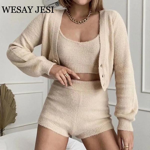 women's knits & tees wesay jesi 2021 vintage set long sleeve cardigan single-breasted button tank mini shorts knitted sweater three pie, White
women's knits & tees wesay jesi 2021 vintage set long sleeve cardigan single-breasted button tank mini shorts knitted sweater three pie, White