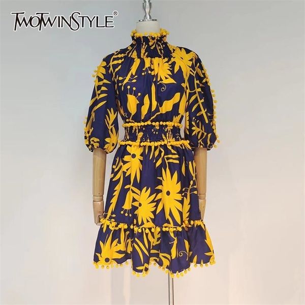 vintage print dress for women stand collar puff half sleeve high waist tunic hit color mini dresses female 210520, Black;gray
vintage print dress for women stand collar puff half sleeve high waist tunic hit color mini dresses female 210520, Black;gray