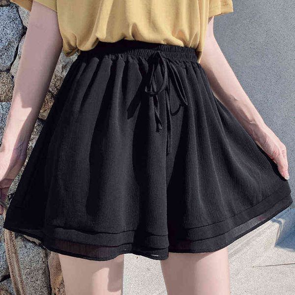 2021 new summer chiffon shorts korean ladies double layer high waist wide leg shorts casual loose skirt short for women y220311, White;black
2021 new summer chiffon shorts korean ladies double layer high waist wide leg shorts casual loose skirt short for women y220311, White;black