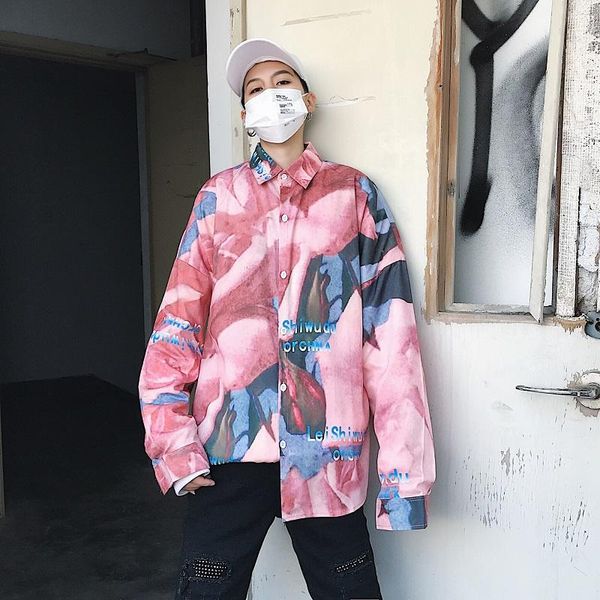 men's casual shirts men long sleeve shirt streetwear hip hop loose printing male women lovers fashion couple cloth, White;black
men's casual shirts men long sleeve shirt streetwear hip hop loose printing male women lovers fashion couple cloth, White;black