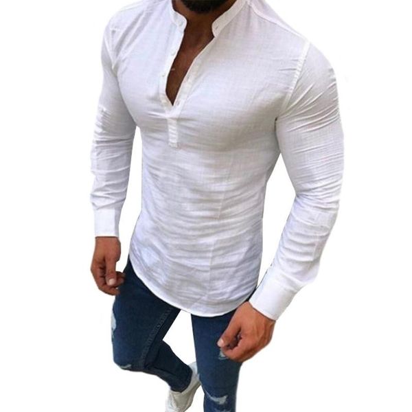 men's casual shirts men shirt linen long sleeve autumn fashion clothing slim ropa hombre button up v-neck mens, White;black
men's casual shirts men shirt linen long sleeve autumn fashion clothing slim ropa hombre button up v-neck mens, White;black