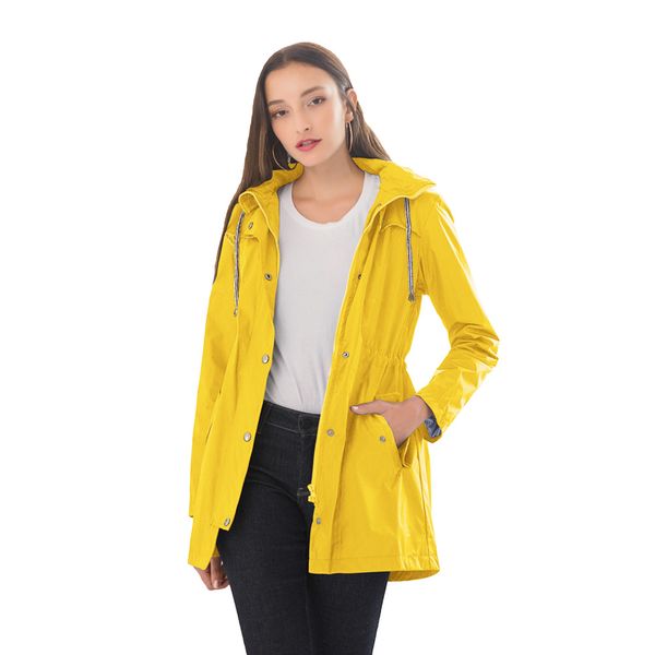 casual waterproof jacket waist waist hooded windbreaker foreign trade women's mid-length rainproof jacket, Tan;black
casual waterproof jacket waist waist hooded windbreaker foreign trade women's mid-length rainproof jacket, Tan;black