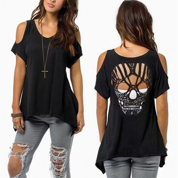 women cold shoulder short sleeve t-shirt cut hollow skull backless casual s//l/xl/2xl/3xl/4xl/5xl 210320, White
women cold shoulder short sleeve t-shirt cut hollow skull backless casual s//l/xl/2xl/3xl/4xl/5xl 210320, White