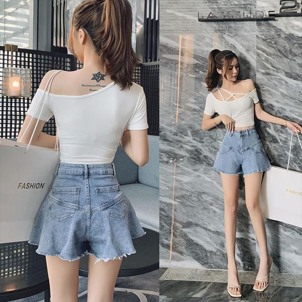 wide leg high waist women shorts denim summer thin ins tide net red loose fashion speaker word, White;black
wide leg high waist women shorts denim summer thin ins tide net red loose fashion speaker word, White;black