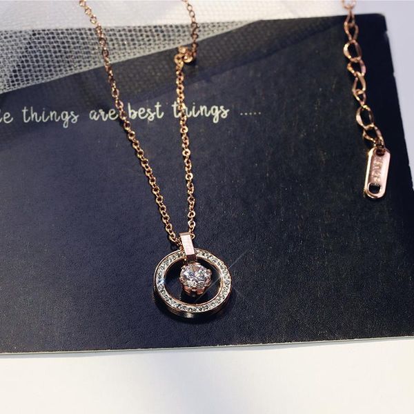 pendant necklaces yun ruo luxury pave zircon necklace rose gold color fashion titanium steel woman jewelry gift never fade drop, Silver
pendant necklaces yun ruo luxury pave zircon necklace rose gold color fashion titanium steel woman jewelry gift never fade drop, Silver