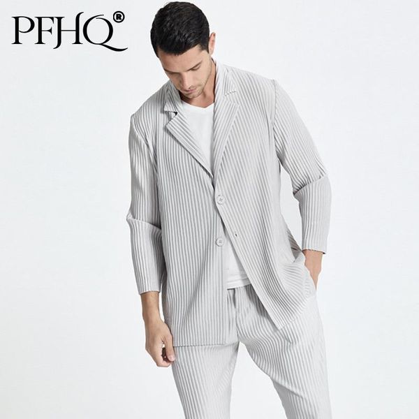 men's suits & blazers pfhq pleated casual suit coat 2021 spring summer folded japanese streetwear fashion black grey 21d3632, White;black
men's suits & blazers pfhq pleated casual suit coat 2021 spring summer folded japanese streetwear fashion black grey 21d3632, White;black