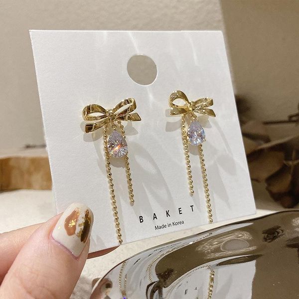 dangle & chandelier allme lovely gold color bowknot tassel earrings for women transparent zircon waterdrop pendant accessories, Silver
dangle & chandelier allme lovely gold color bowknot tassel earrings for women transparent zircon waterdrop pendant accessories, Silver