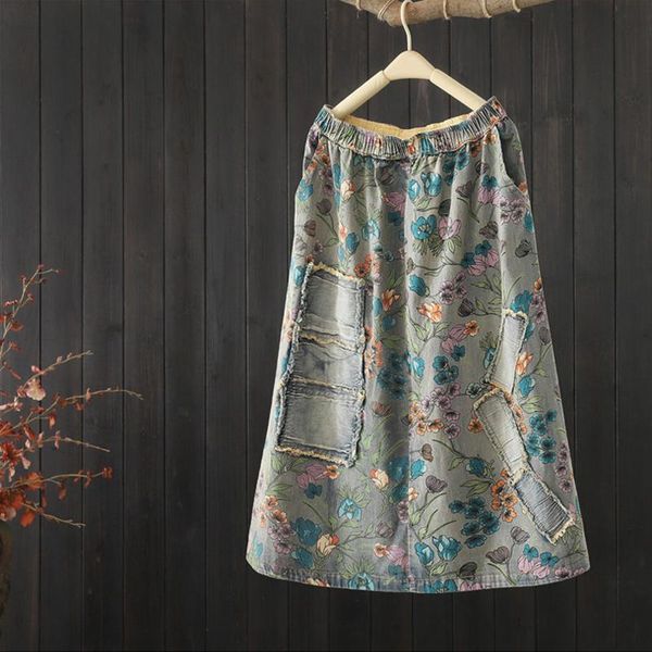 elastic waist loose patch printed skirt women 2021 summer autumn retro denim distressed high long female 47b skirts, Black
elastic waist loose patch printed skirt women 2021 summer autumn retro denim distressed high long female 47b skirts, Black