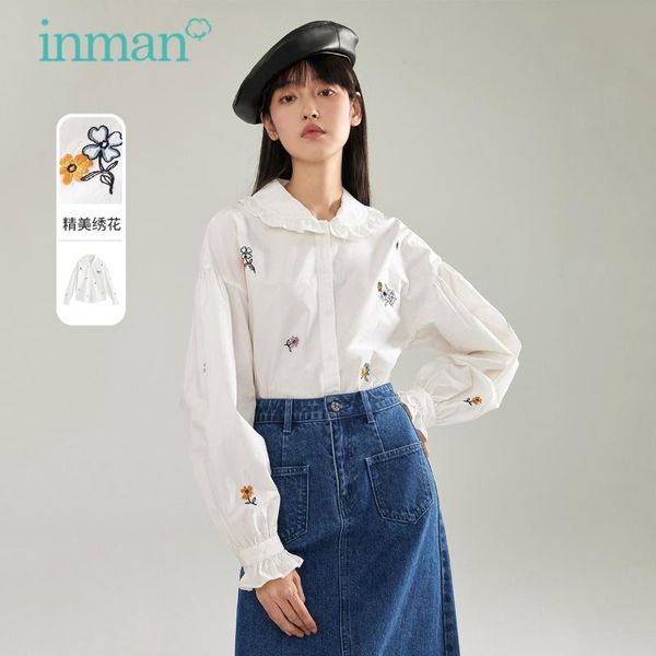 women's blouses & shirts inman autumn spring blouse kawaii cute lapel fresh solid flowers embroidery long sleeve female's top, White
women's blouses & shirts inman autumn spring blouse kawaii cute lapel fresh solid flowers embroidery long sleeve female's top, White
