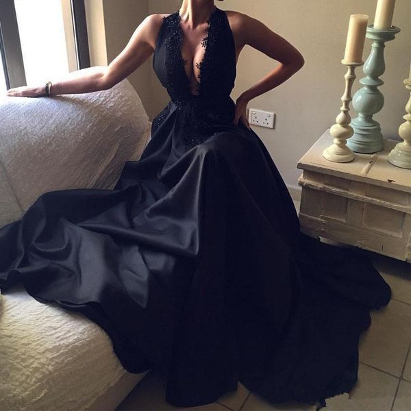 party dresses charming black a-line prom deep v neck appliques bead dress backless sweep train evening gowns 2021, White;black
party dresses charming black a-line prom deep v neck appliques bead dress backless sweep train evening gowns 2021, White;black