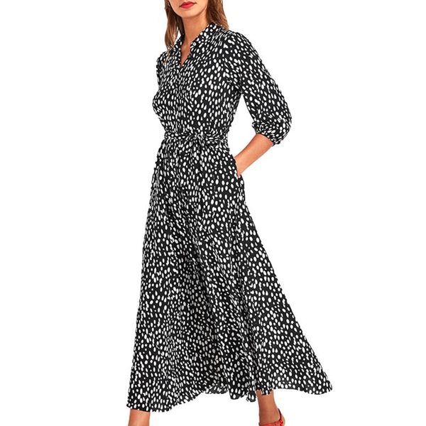 casual dresses women long floral print maxi dress v neck women's polka dot beach office boho turn down collar shirt, Black;gray
casual dresses women long floral print maxi dress v neck women's polka dot beach office boho turn down collar shirt, Black;gray