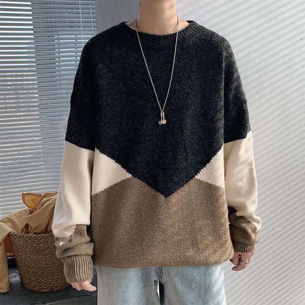 men's sweaters 2021 autumn winter fall patchwork o-neck sweater knitwear color trend casual pullover, White;black
men's sweaters 2021 autumn winter fall patchwork o-neck sweater knitwear color trend casual pullover, White;black