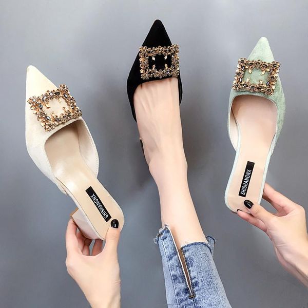 high-heeled shoes lady womens slippers outdoor pointed toe pantofle flock luxury slides square heel med 2021 designer cover bloc, Black
high-heeled shoes lady womens slippers outdoor pointed toe pantofle flock luxury slides square heel med 2021 designer cover bloc, Black