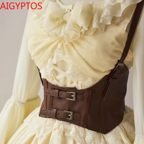 belts aigyptos 2021 vintage women's corset vest steampunk harness strechy waistcoat wide cincher with buckle belt, Black;brown
belts aigyptos 2021 vintage women's corset vest steampunk harness strechy waistcoat wide cincher with buckle belt, Black;brown