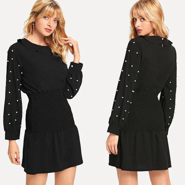 casual dresses long sleeve beaded dress with round neck and narrow waist v155 design, Black;gray
casual dresses long sleeve beaded dress with round neck and narrow waist v155 design, Black;gray