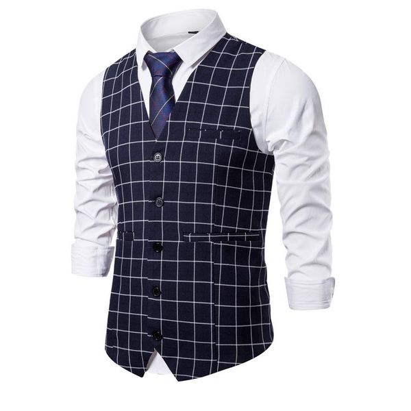 men's vests cotton vest men 2021 fashion plaid formal business dress waistcoat wedding groom tuxedo gilet, Black;white
men's vests cotton vest men 2021 fashion plaid formal business dress waistcoat wedding groom tuxedo gilet, Black;white