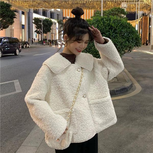 autumn/winter 2021 korean style loose little fashion padded jacket warmth thick lamb wool women women's jackets, Black;brown
autumn/winter 2021 korean style loose little fashion padded jacket warmth thick lamb wool women women's jackets, Black;brown