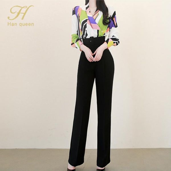 han queen 2-piece suits women 2021 spring autumn elegant v-neck printing crop & high waist long pants lady work set women's two piece, White
han queen 2-piece suits women 2021 spring autumn elegant v-neck printing crop & high waist long pants lady work set women's two piece, White