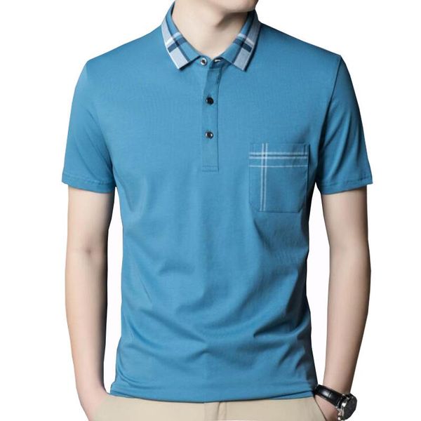 men's polos summer shirt brand pocket men short sleeved casual solid clothing, White;black
men's polos summer shirt brand pocket men short sleeved casual solid clothing, White;black
