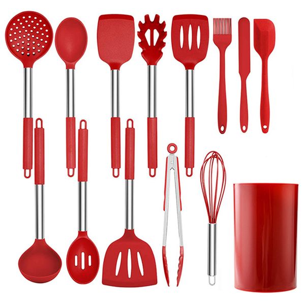 14pcs stainless steel+silicone turner soup spoon strainer pasta server scraper egg beater cooking utensils set kitchen gadgets
14pcs stainless steel+silicone turner soup spoon strainer pasta server scraper egg beater cooking utensils set kitchen gadgets