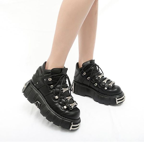 boots 2021 women metal decor platform ankle punk style lace up shoes autumn winter round toe chunky fashion woman, Black
boots 2021 women metal decor platform ankle punk style lace up shoes autumn winter round toe chunky fashion woman, Black