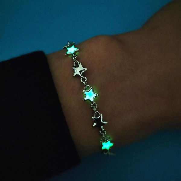 link, chain glamour women pentagram bracelet luminous fluorescent stone glowing stars in the dark trendy cute romantic alloy, Black
link, chain glamour women pentagram bracelet luminous fluorescent stone glowing stars in the dark trendy cute romantic alloy, Black
