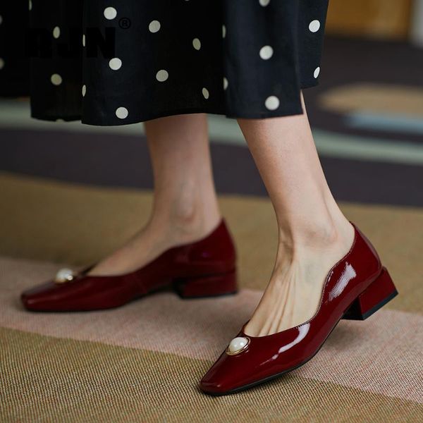 spring women's pumps handmade genuine leather retro square toe pearl shallow ladies shoes basic ro630 dress, Black
spring women's pumps handmade genuine leather retro square toe pearl shallow ladies shoes basic ro630 dress, Black