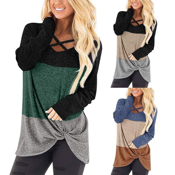 women's sweaters women casual long sleeve cross v neck color blocks side hem knot blouse t-shirt perfect gifts for friends daily wear, White;black
women's sweaters women casual long sleeve cross v neck color blocks side hem knot blouse t-shirt perfect gifts for friends daily wear, White;black