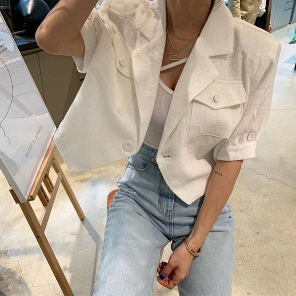 women's suits & blazers fitaylor summer women casual one button solid color pocket coats office lady tailored collar puff sleeve short, White;black
women's suits & blazers fitaylor summer women casual one button solid color pocket coats office lady tailored collar puff sleeve short, White;black