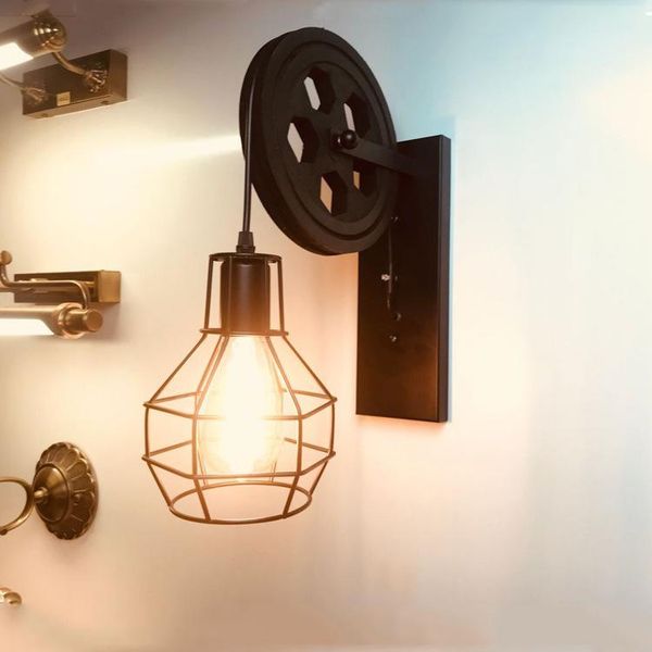 wall lamp retro industrial style iron art lifting pulley american loft restaurant pot bar party decoration
wall lamp retro industrial style iron art lifting pulley american loft restaurant pot bar party decoration