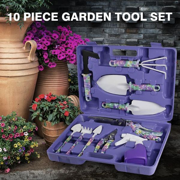 professional hand tool sets 10 pcs garden tools set flower print aluminium with trowel transplanter rake weeder pruner shears sprayer carryi
professional hand tool sets 10 pcs garden tools set flower print aluminium with trowel transplanter rake weeder pruner shears sprayer carryi