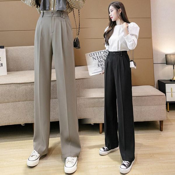 women's pants & capris office lady high waist women spring summer straight wide leg elegant casual trousers, Black;white
women's pants & capris office lady high waist women spring summer straight wide leg elegant casual trousers, Black;white