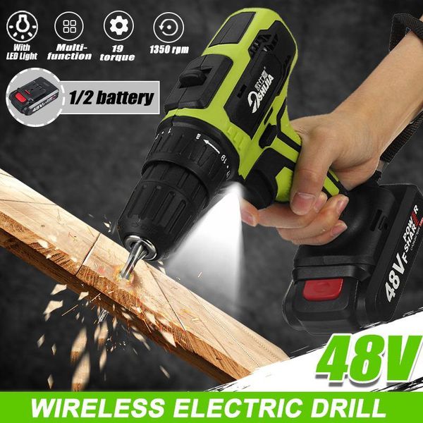 professiona electric drills 48v 19 torque 2 speed cordless drill screwdriver mini wireless power driver with 2pcs dc lithium-ion battery 3/8
professiona electric drills 48v 19 torque 2 speed cordless drill screwdriver mini wireless power driver with 2pcs dc lithium-ion battery 3/8