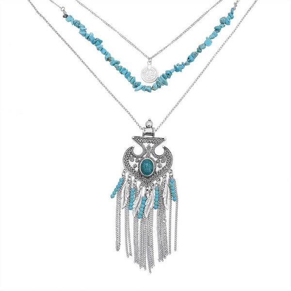 fashion bohemian retro long turquoises coin rice beads for women tassel leaf shape pendant necklace party jewelry necklaces, Silver
fashion bohemian retro long turquoises coin rice beads for women tassel leaf shape pendant necklace party jewelry necklaces, Silver