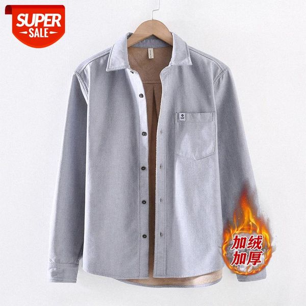jm255 winter simple basic shirt thicken plus fleece loose men's warm #zb6y, White;black
jm255 winter simple basic shirt thicken plus fleece loose men's warm #zb6y, White;black